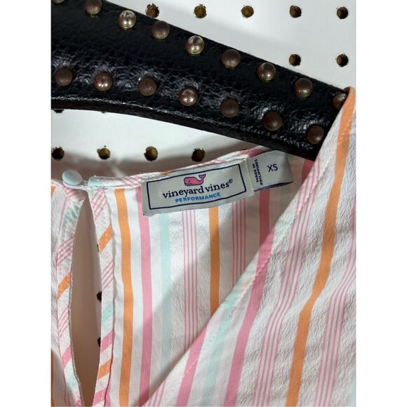 Vineyard Vines Performance Harbor Neon Rosa Smocked Mini Dress size XS - Picture 9 of 9